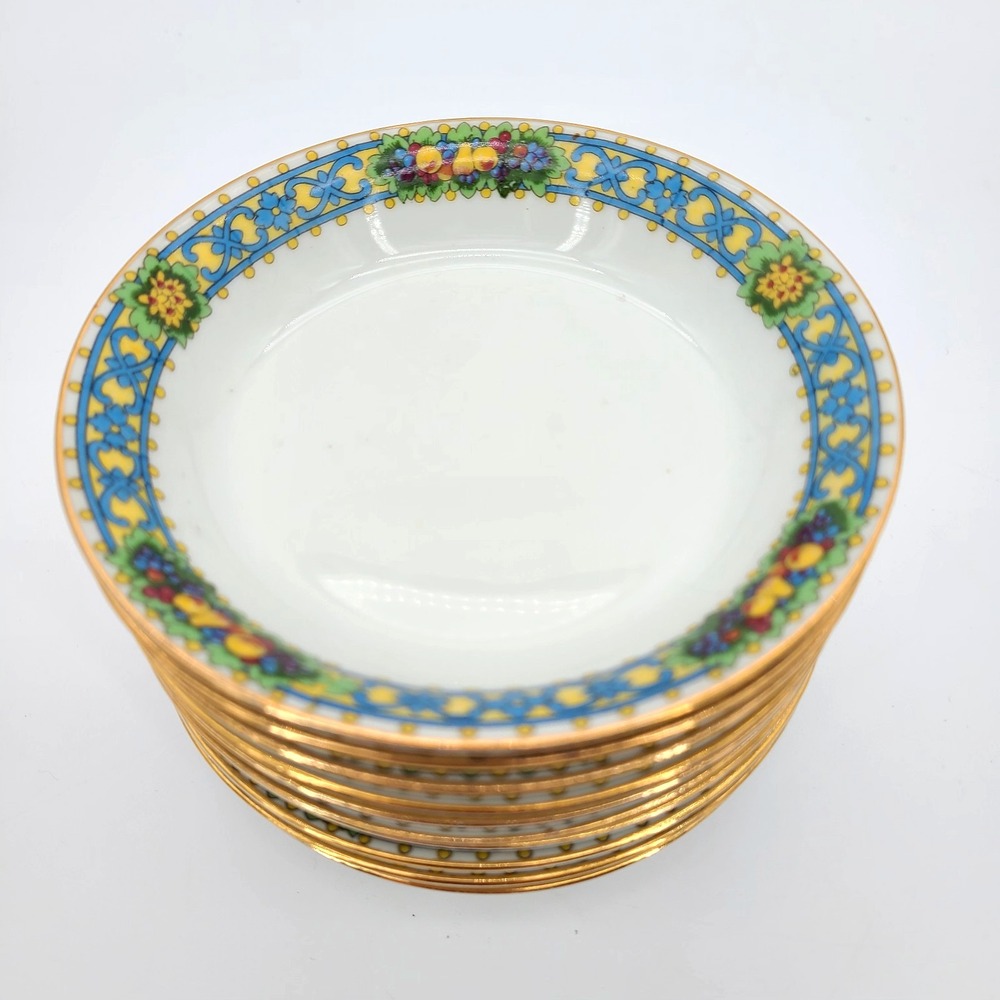 Lot of 10 U.C. Limoges France Union Ceramique UNC18 Dessert Sauce Bowls 5" VTG